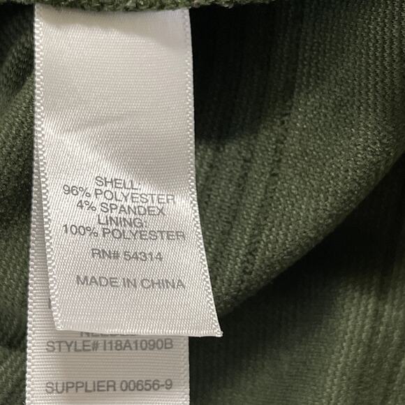 Bisou Bisou Bodycon Dress Womens 14 Short Sleeves Olive Green V-Neck Cocktail - Picture 5 of 7